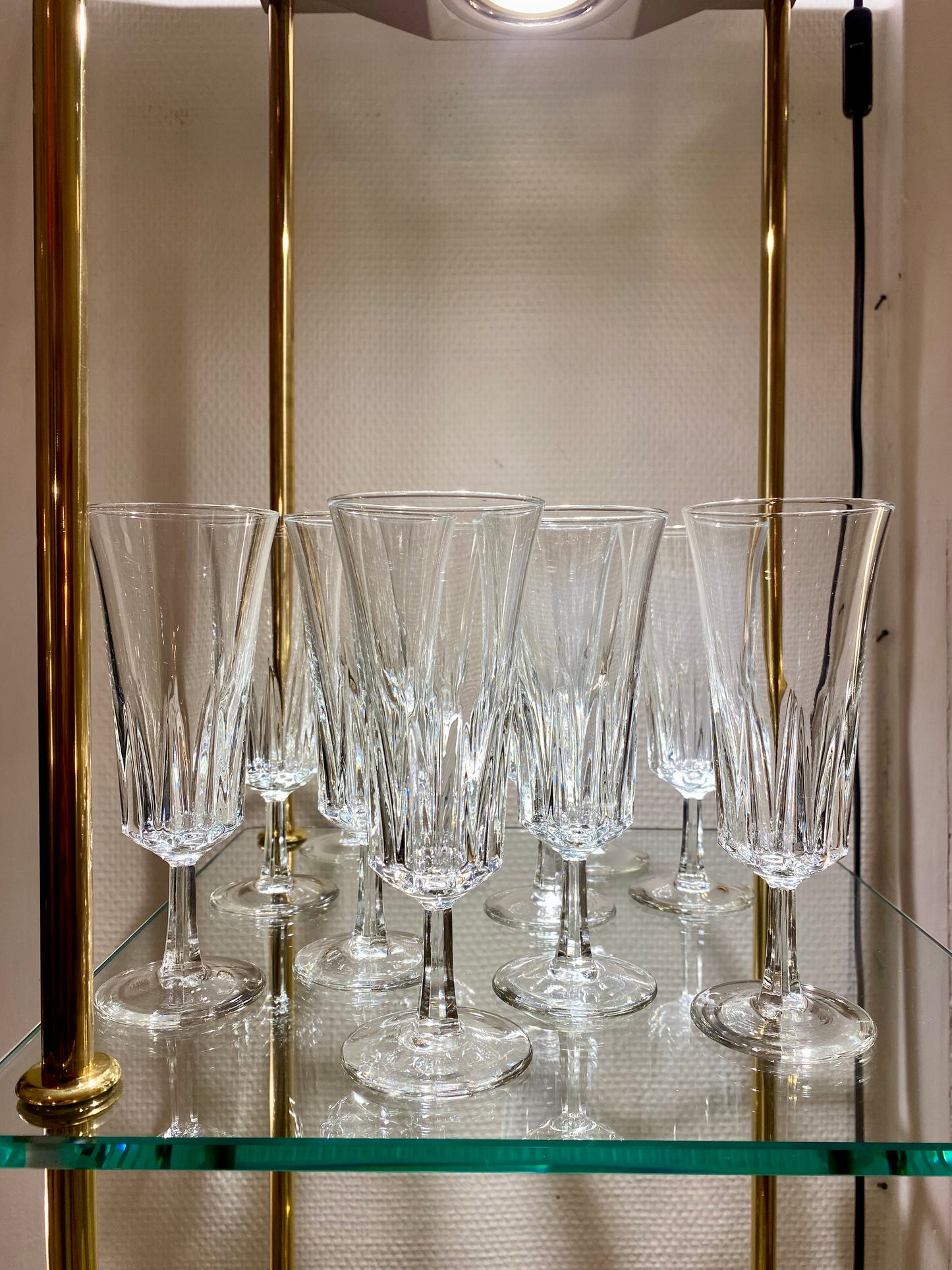 Lot de 11 flûtes à champagne en verre