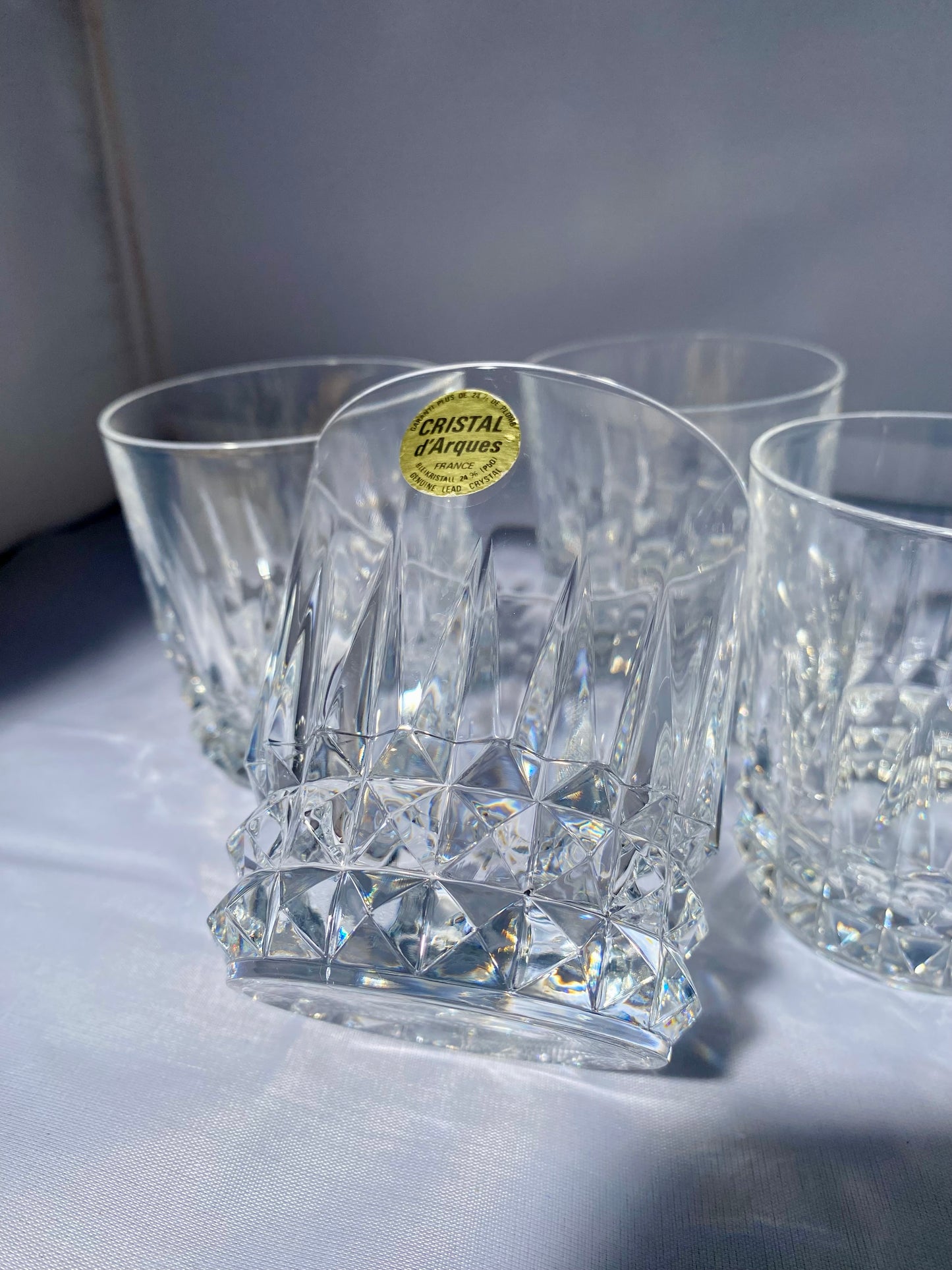 Lot de 4 verres à whisky cristal d’arques