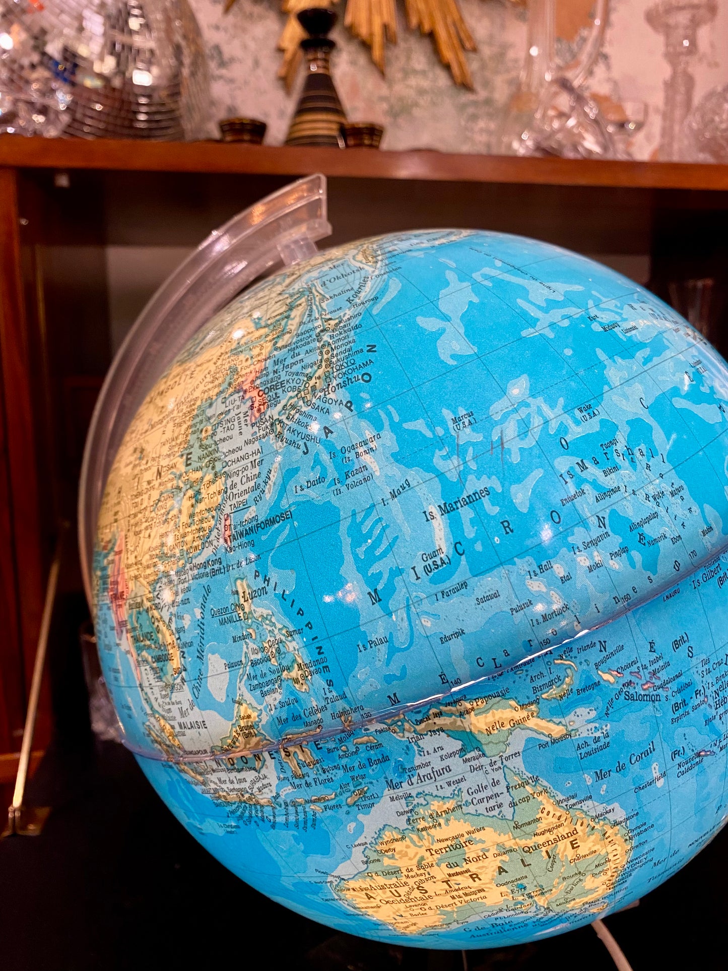 Lampe globe mappemonde italienne