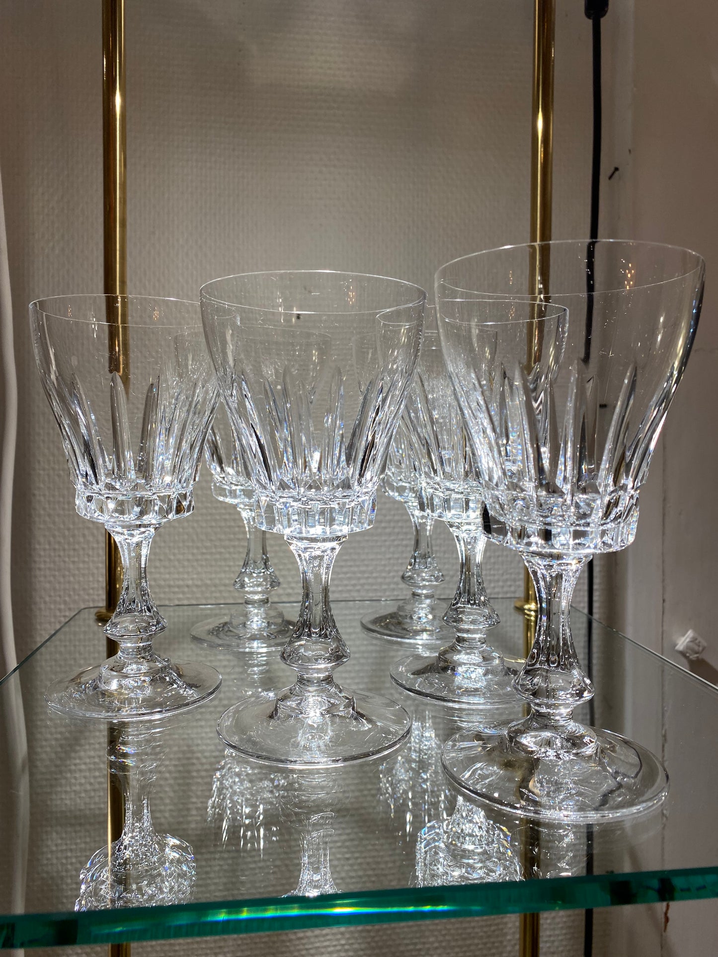 Lot de 6 verres à vin en cristal