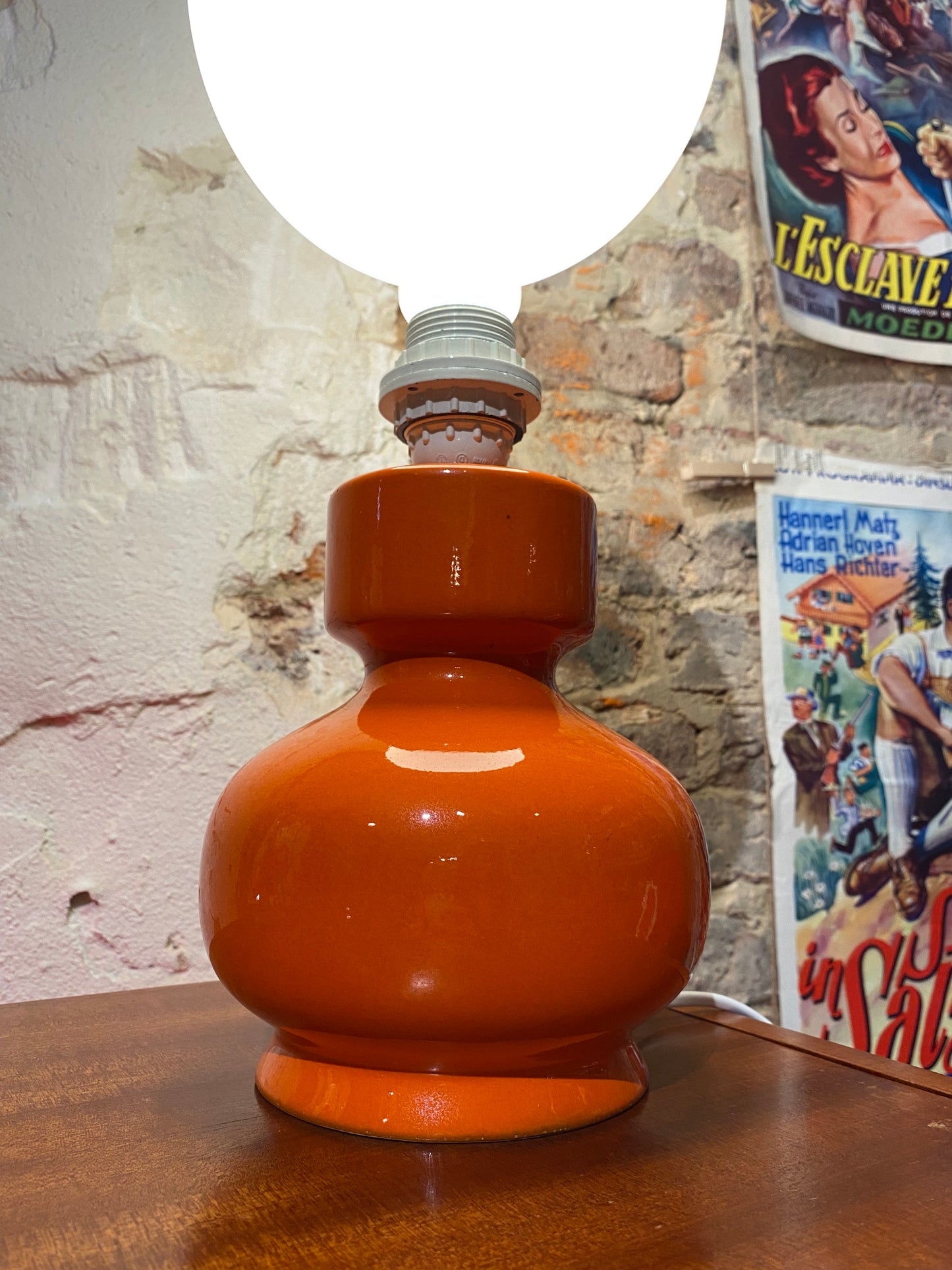 Inès - Lampe céramique orange