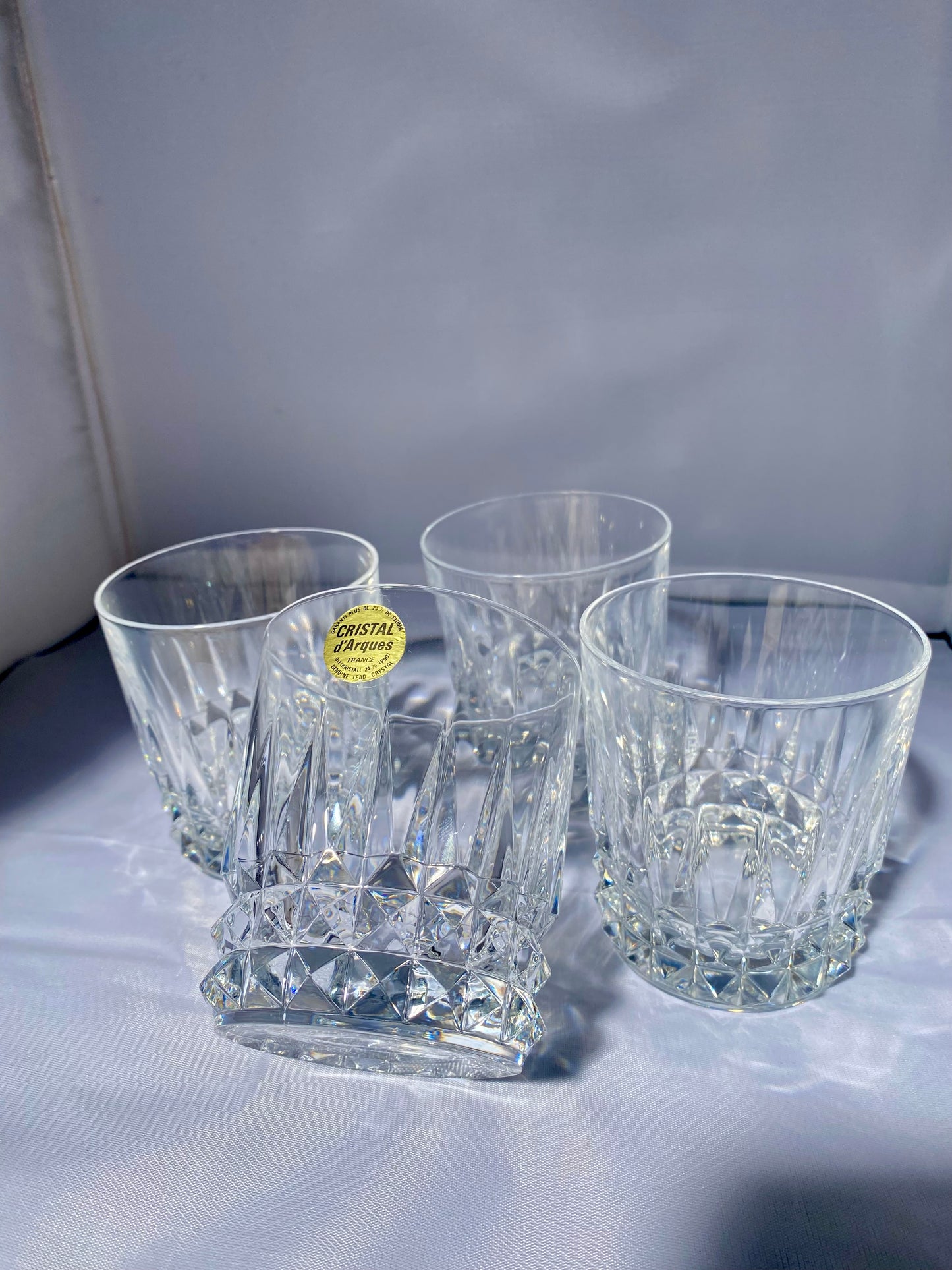 Lot de 4 verres à whisky cristal d’arques