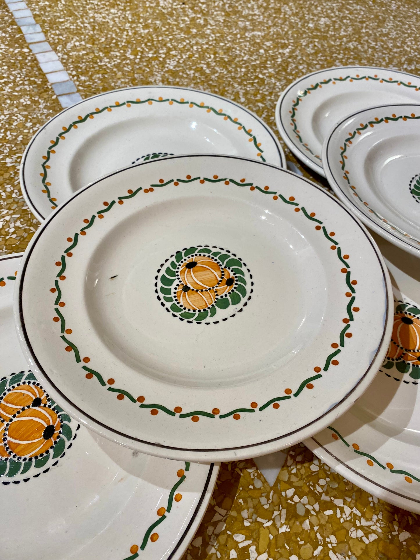 Lot de 6 assiettes plates Longwy