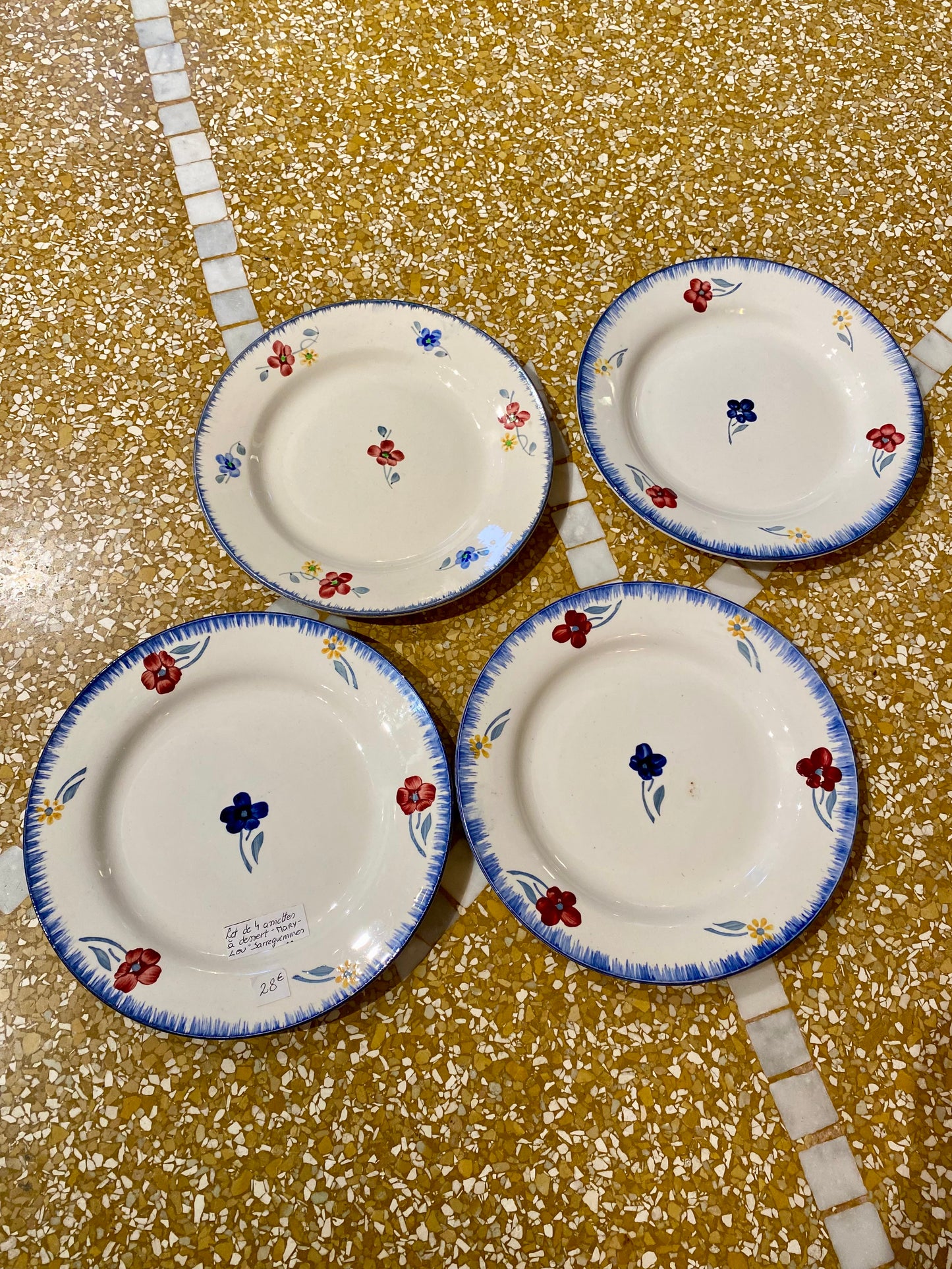 Lot de 4 assiettes à dessert Mary-Lou Sarreguemines