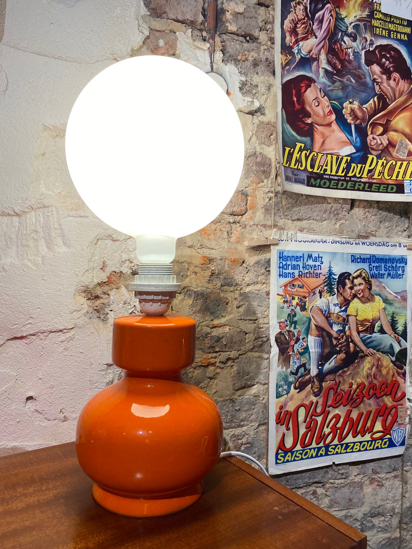 Inès - Lampe céramique orange