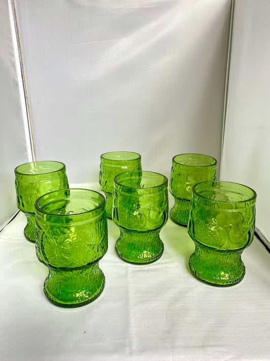 Lot de 6 verres verts