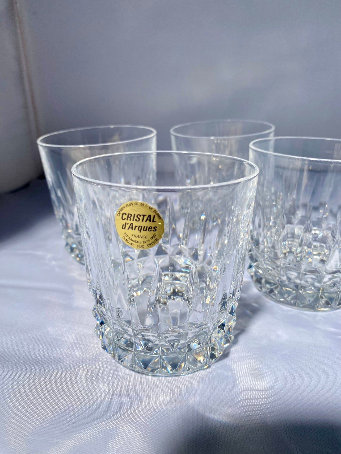 Lot de 4 verres à whisky cristal d’arques