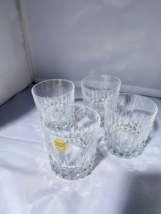 Lot de 4 verres à whisky cristal d’arques