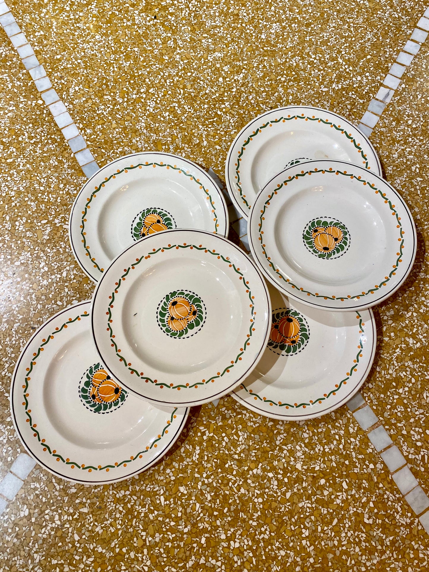 Lot de 6 assiettes plates Longwy