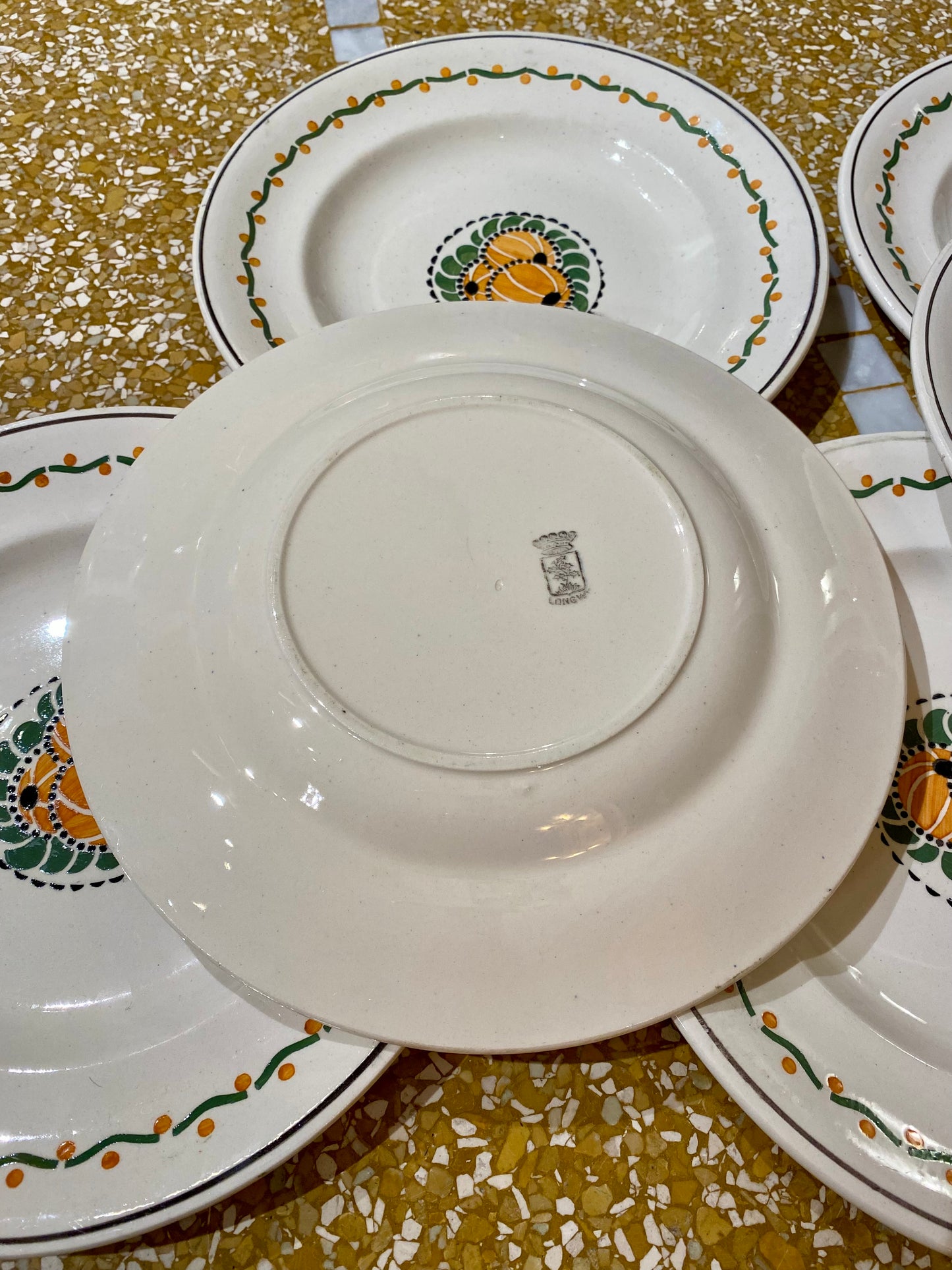 Lot de 6 assiettes plates Longwy