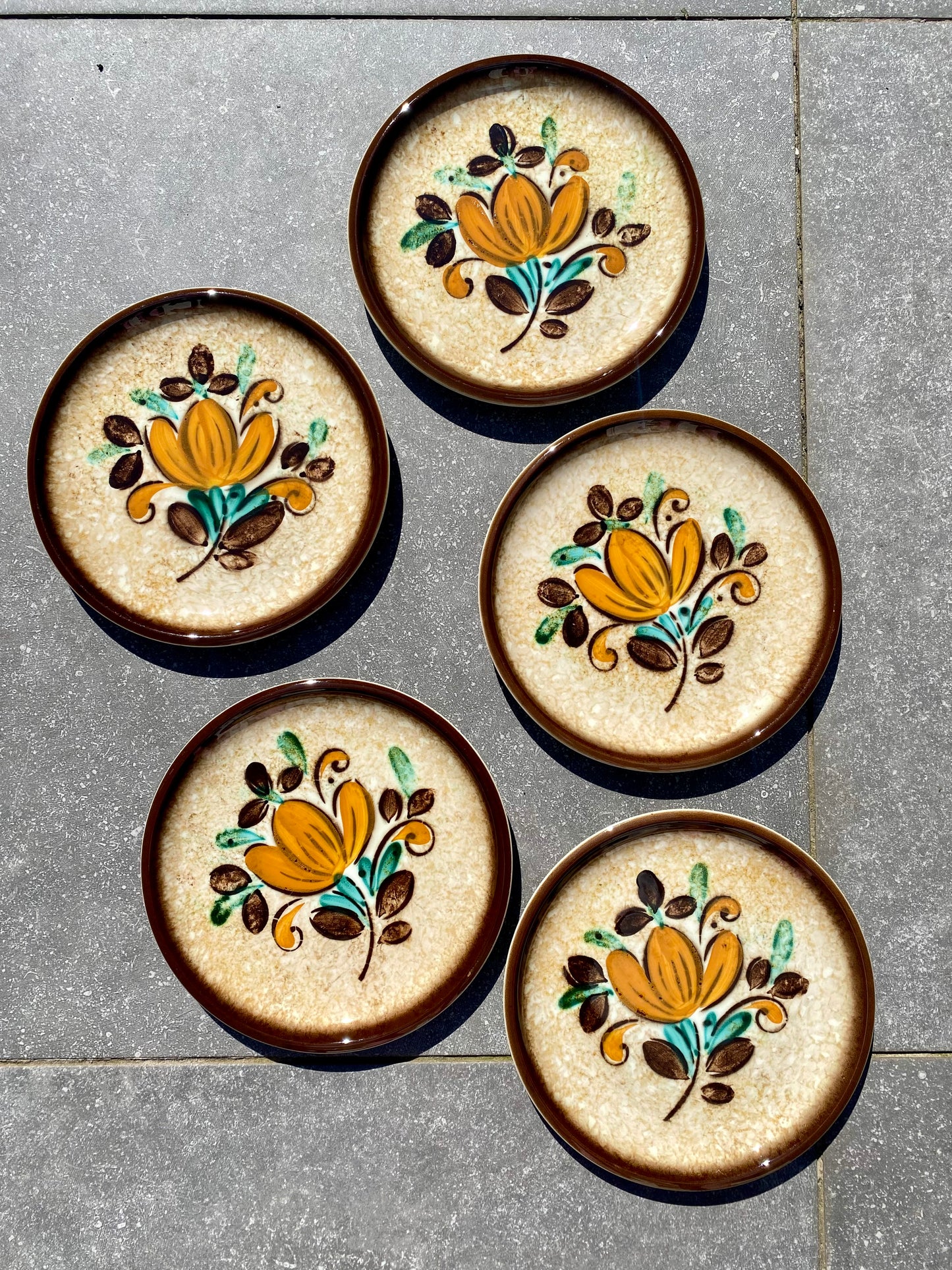 Lot de 5 assiettes à dessert Boch La Louvière modèle Corfu