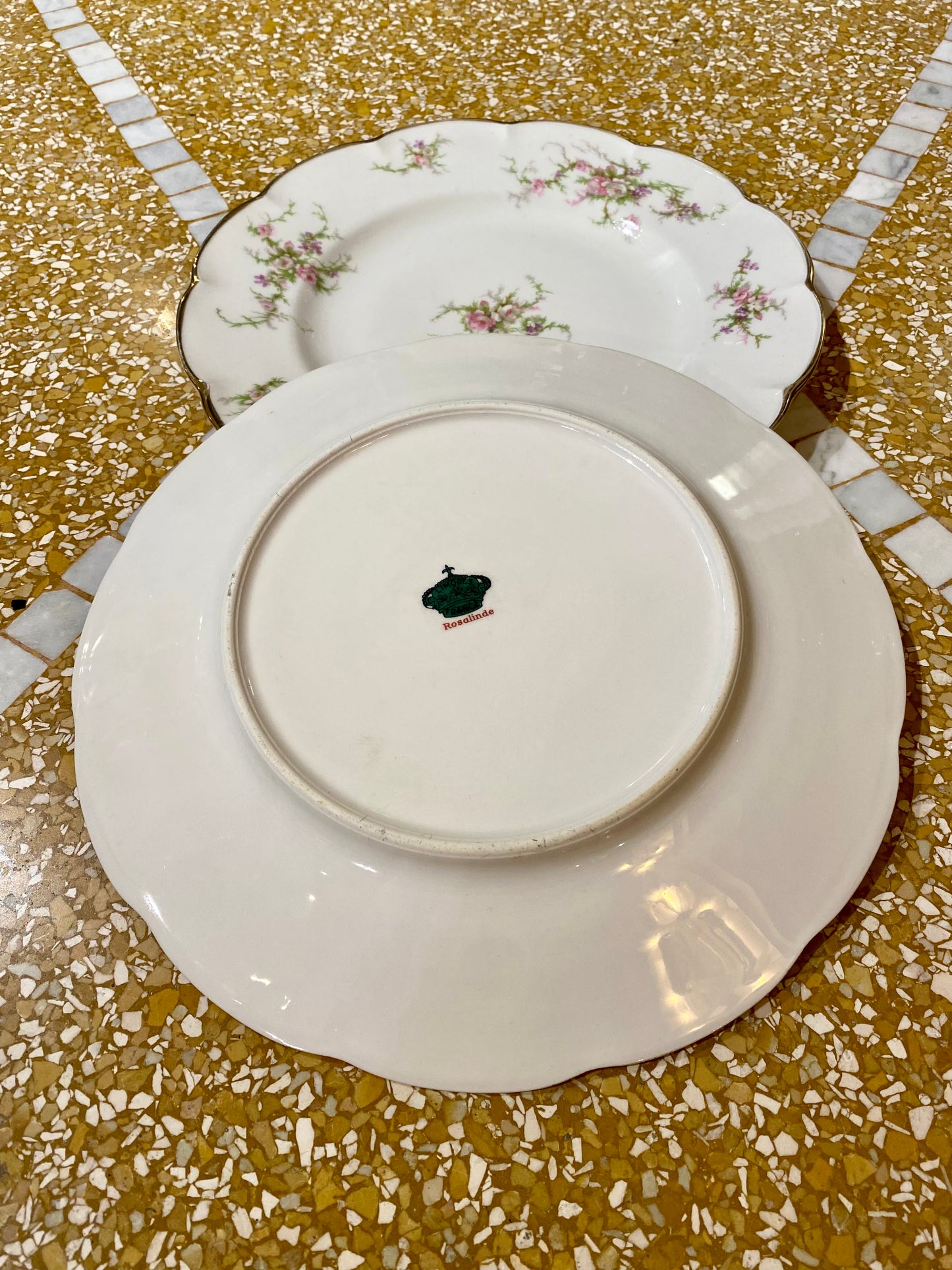 Lot de 2 grandes assiettes du service Rosalinde de Limoges - 26 cm