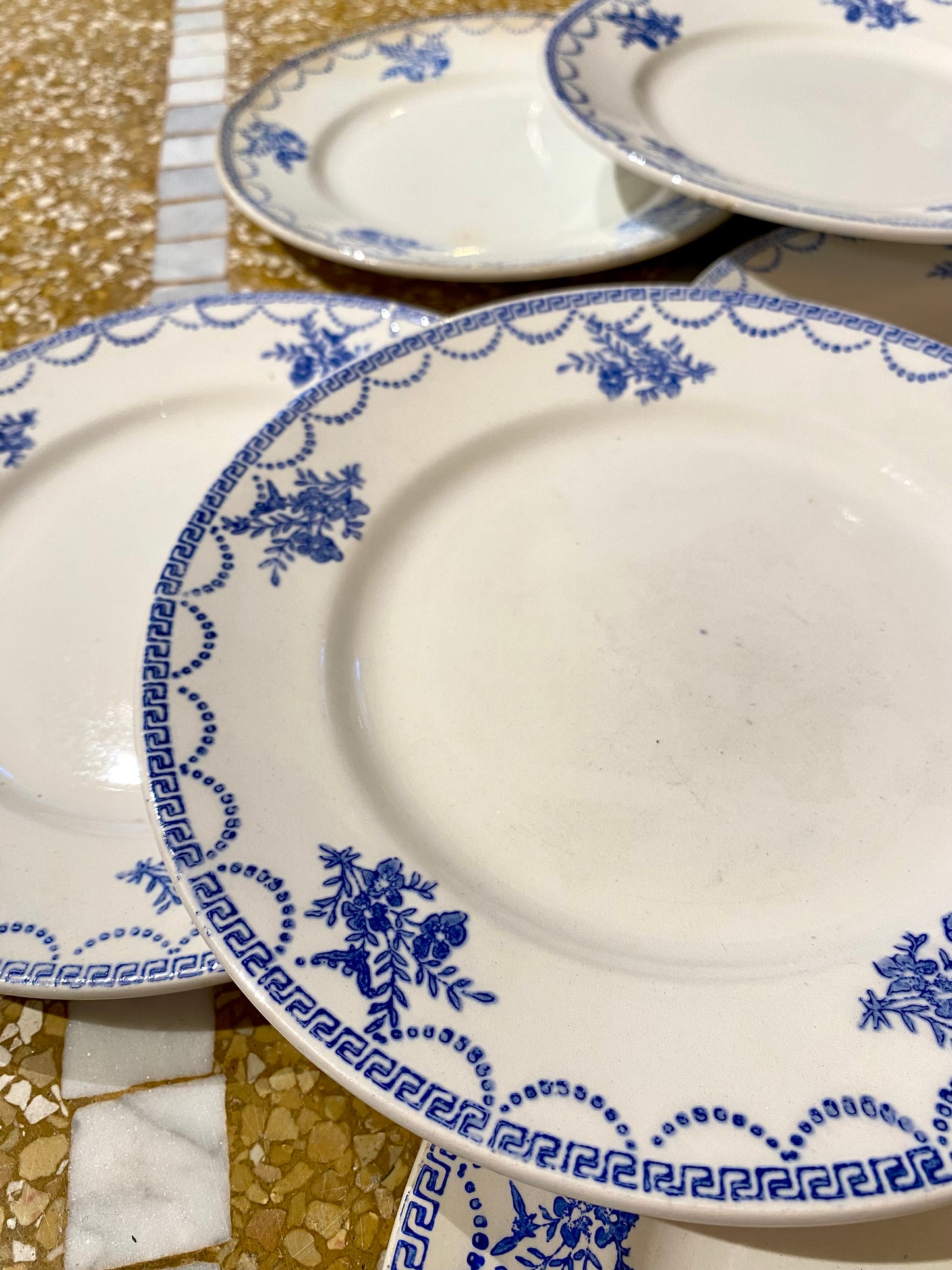 Lot de 6 assiettes à dessert vintage Céranord Saint-Amand