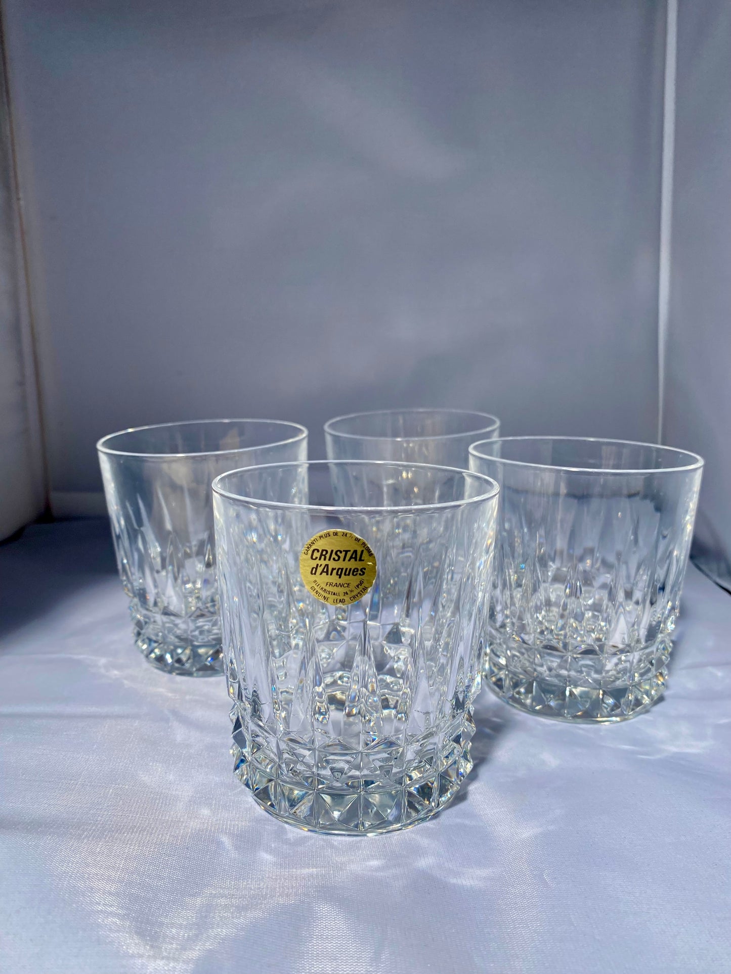 Lot de 4 verres à whisky cristal d’arques