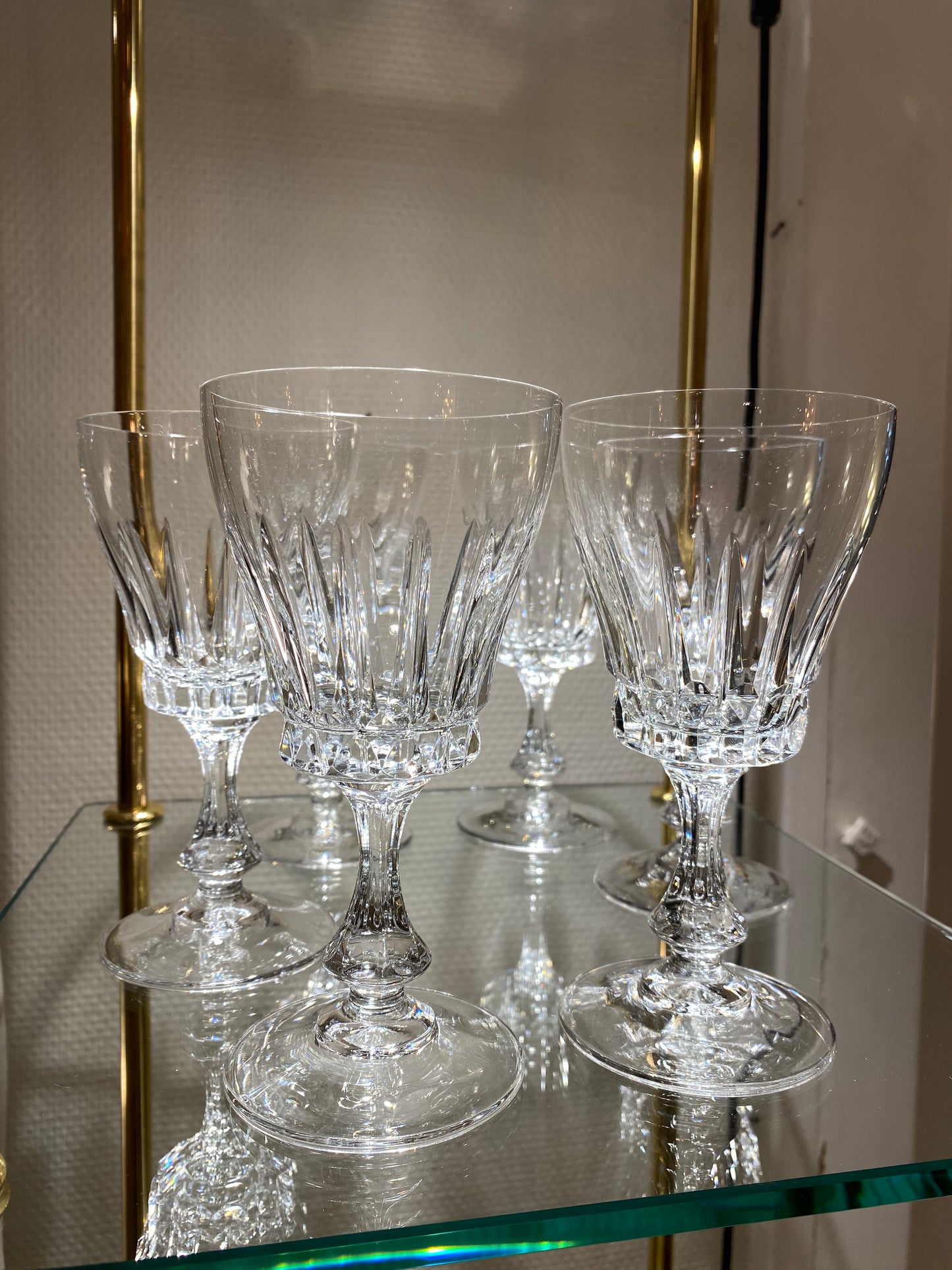 Lot de 6 verres à vin en cristal