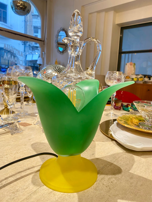 Lampe tulipe en verre Vandeheg