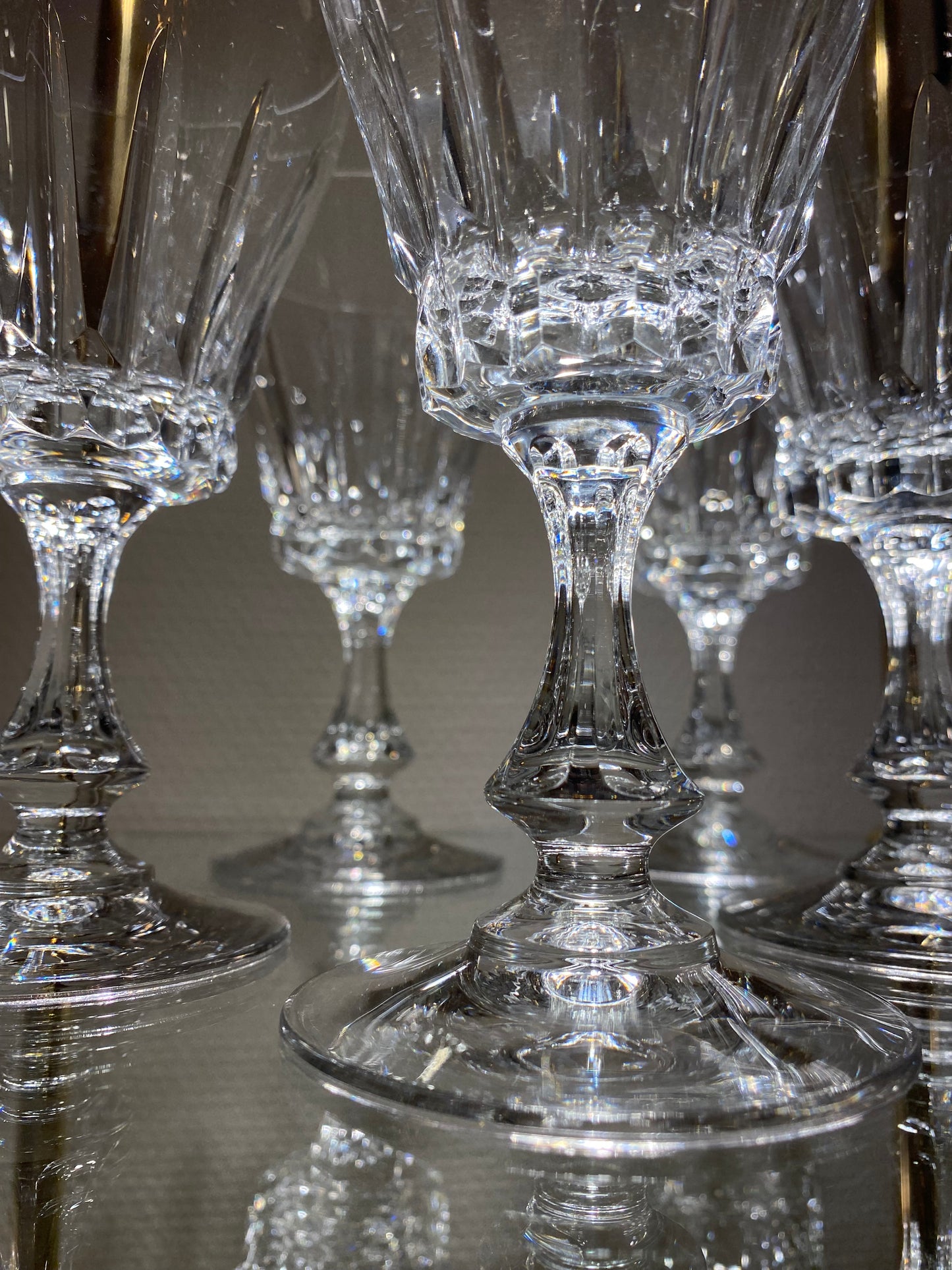 Lot de 6 verres à vin en cristal