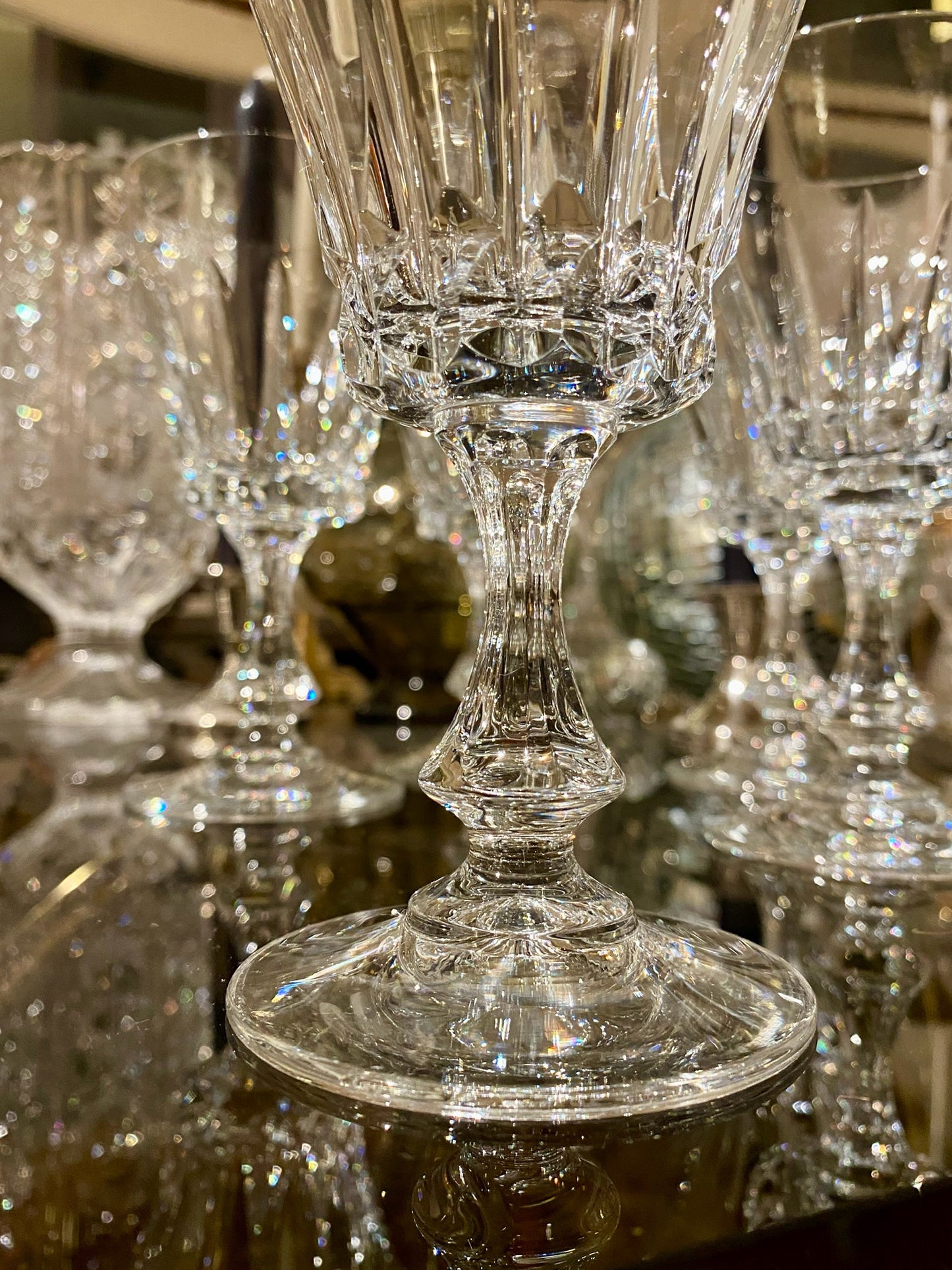 Lot de 6 verres à vin en cristal