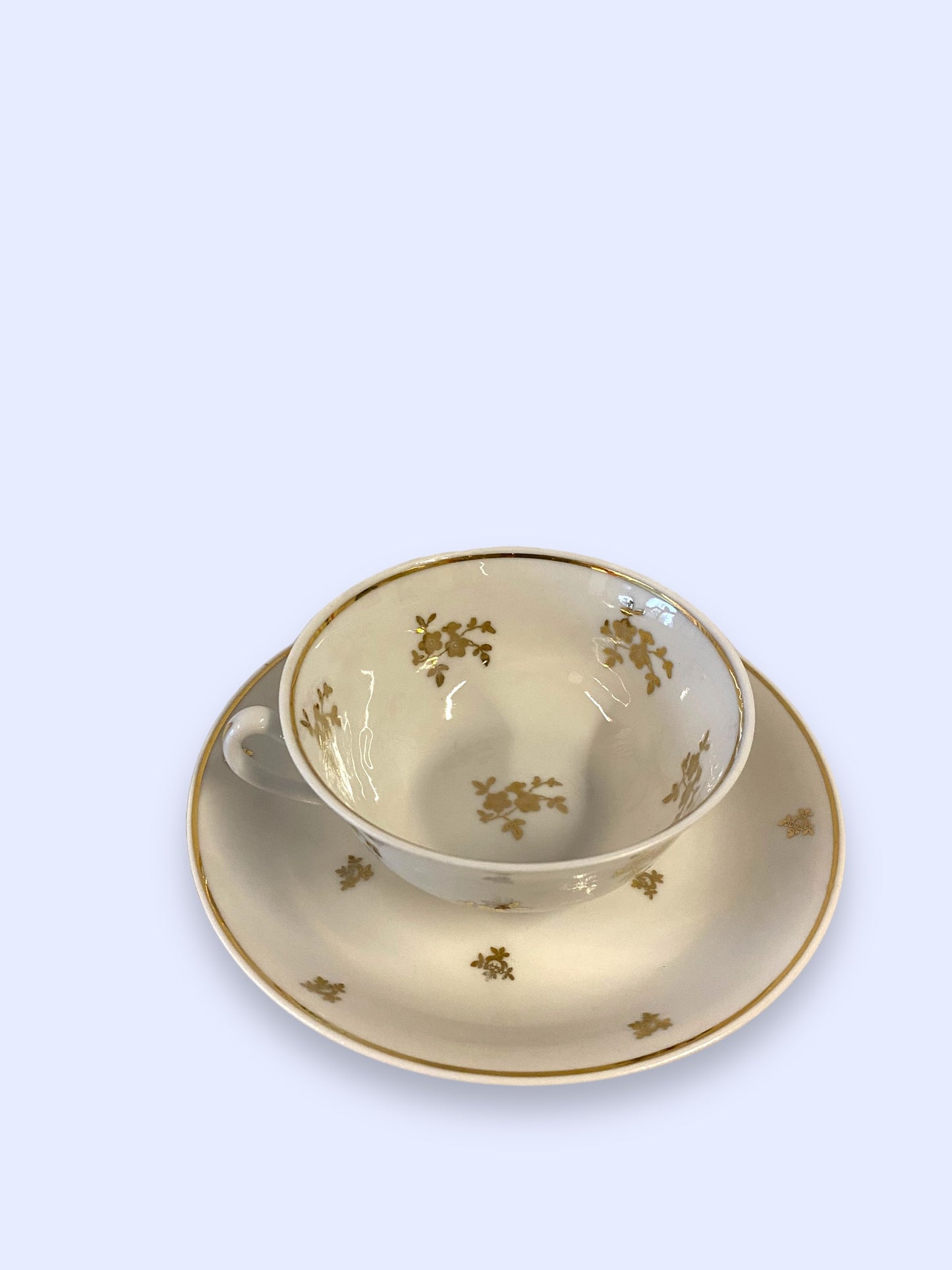 Edwina - Lot de 5 tasses + sous-tasses en porcelaine de Limoges