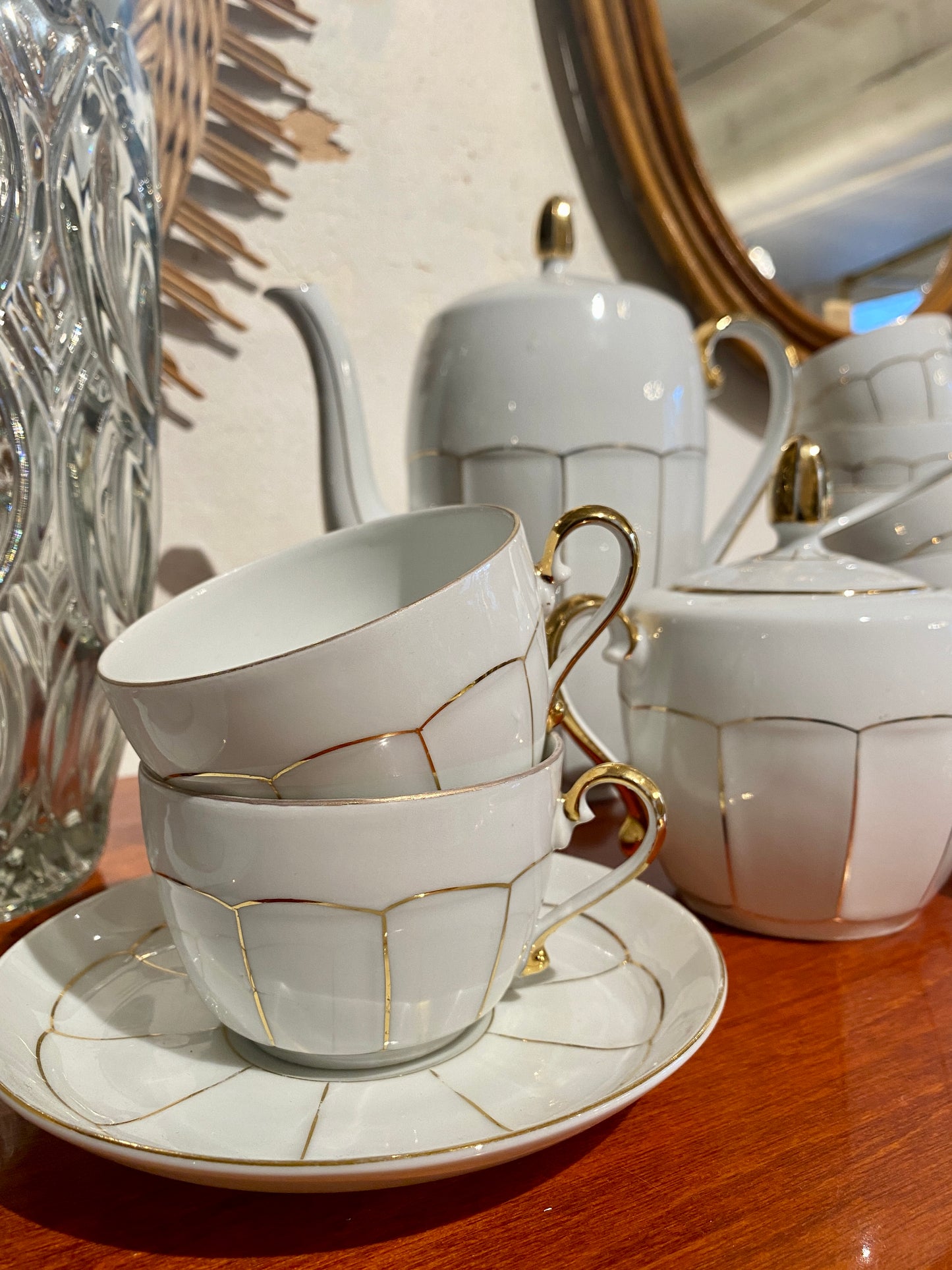Service à café et thé en porcelaine Gibson & Son - Modèle Victoria